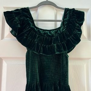 Hill House Akilah Green Velvet Nap Dress